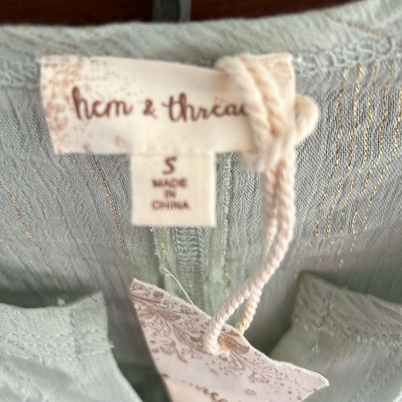 Hem & Thread Women’s Sage Babydoll Top Size Small NEW - Picture 3 of 9